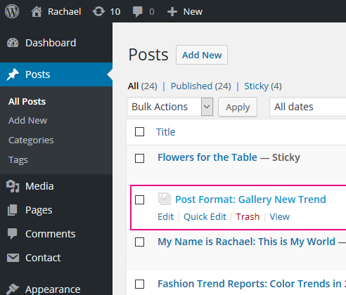Set up featured image in WP theme