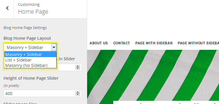 WordPress free theme customization