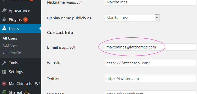 Users settings