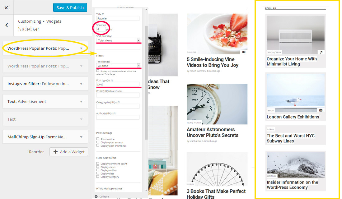 Popular WordPress plugins for blog