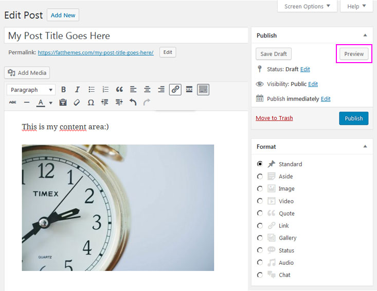 How to add first post in WP