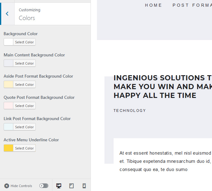 Changes of colors in Boyo WordPress theme Colors changes Boyo free WP template