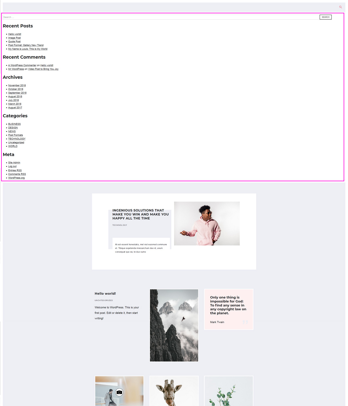 WordPress widgets what for WordPress template for free