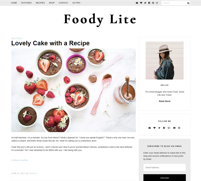 Start a free WordPress kitchen blog