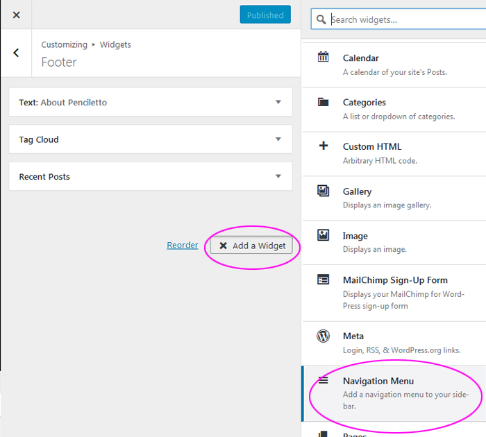 Footer menu Guide for beginners