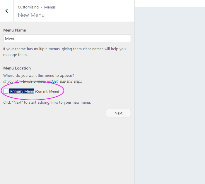 How to add a menu in Penciletto free theme
