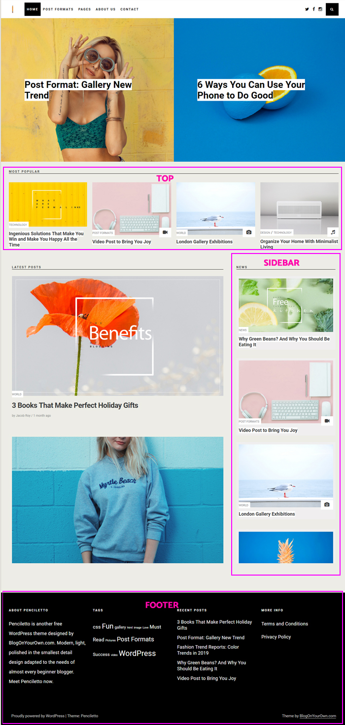 Penciletto theme for bloggers