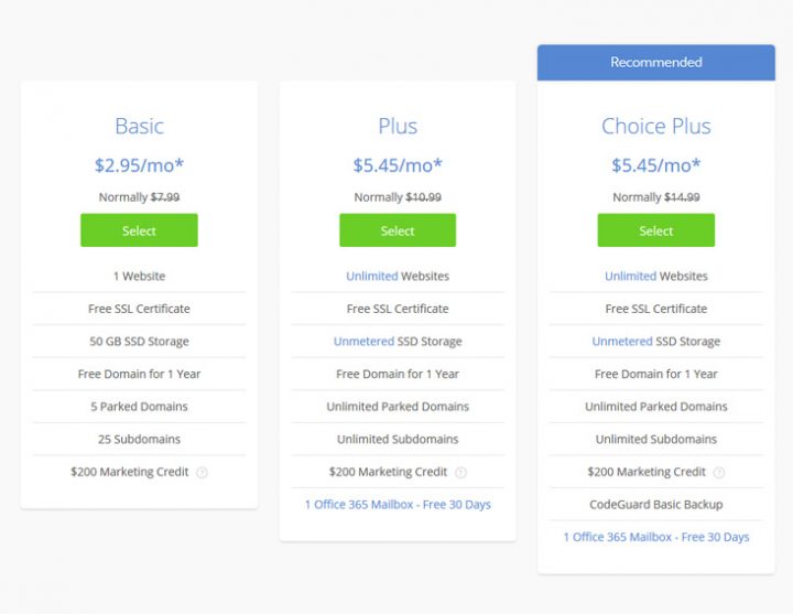 WordPress hosting plan in Bluehost - cheap WordPress hosting