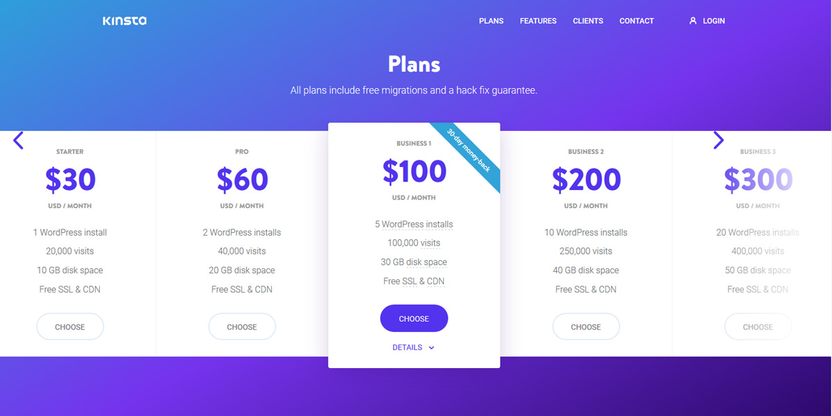 Premium WordPress hosting - hosting plans