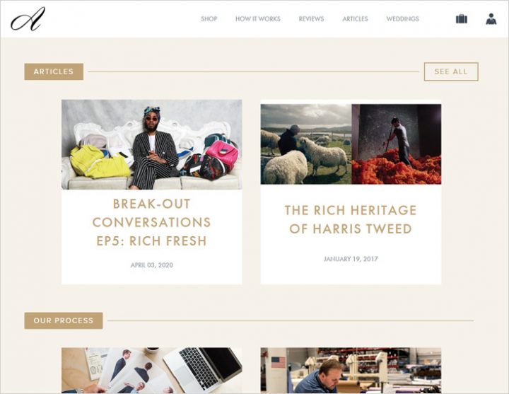 Articles of style.com - man's fashion blog niche site screen shot