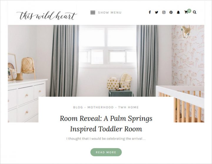 This wild heart site screen shot