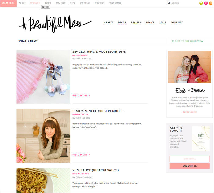 A Beautiful Mess - popular blogs