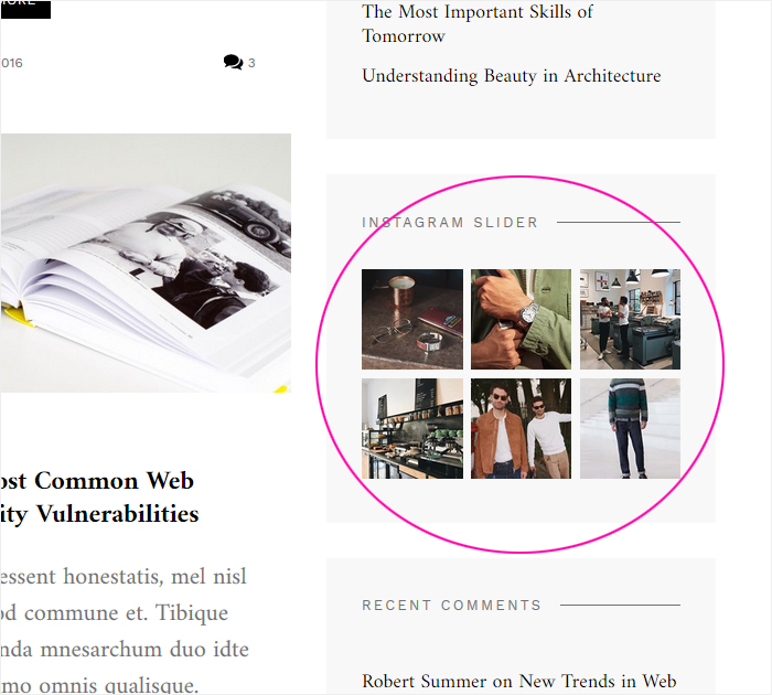 Creat a new blog - adding instagram in WordPress theme