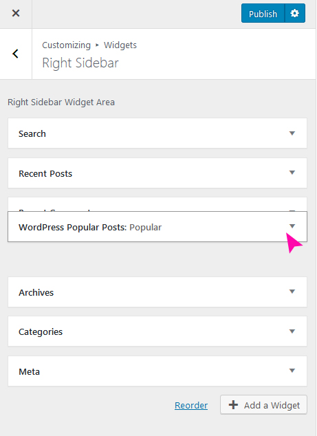 How to customize widgets in Free WP theme