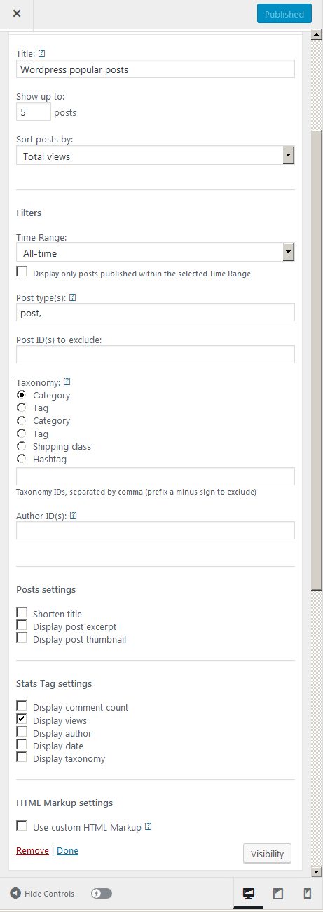 WordPress free blog with popular posts
