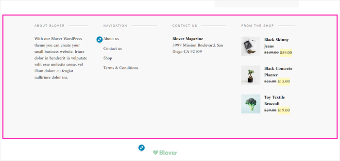 Footer in WordPress theme