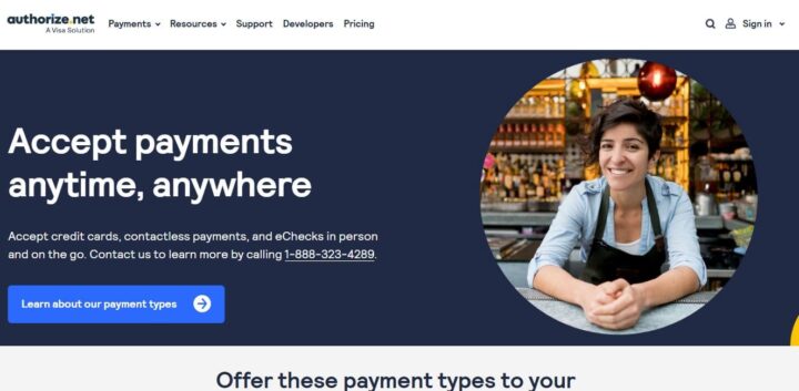 authorize.net payment gateway home page