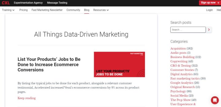 cxl seo blog home page