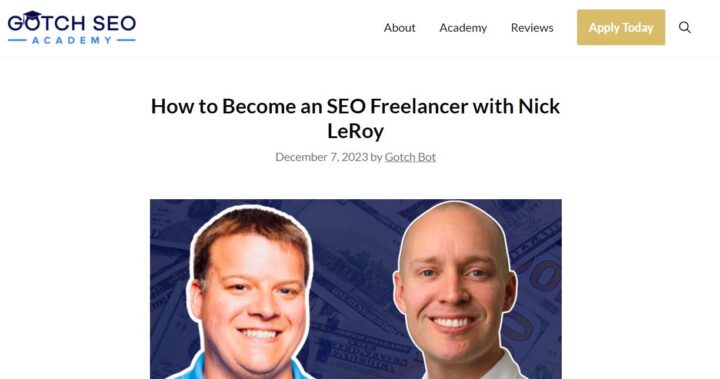 gotch seo academy blog home page