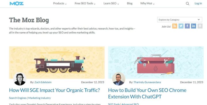 Moz seo blog home page