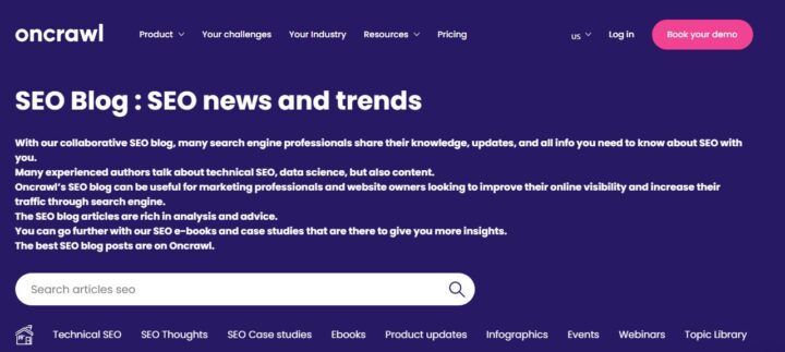 oncrawl blog home page