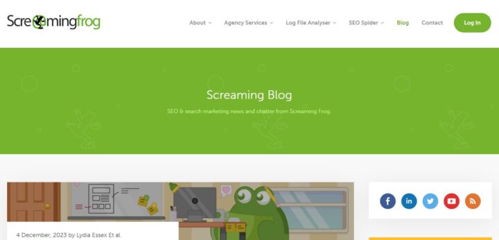 screaming frog seo blog home page