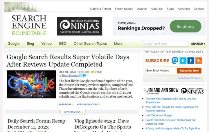 search engine roundtable seo blog home