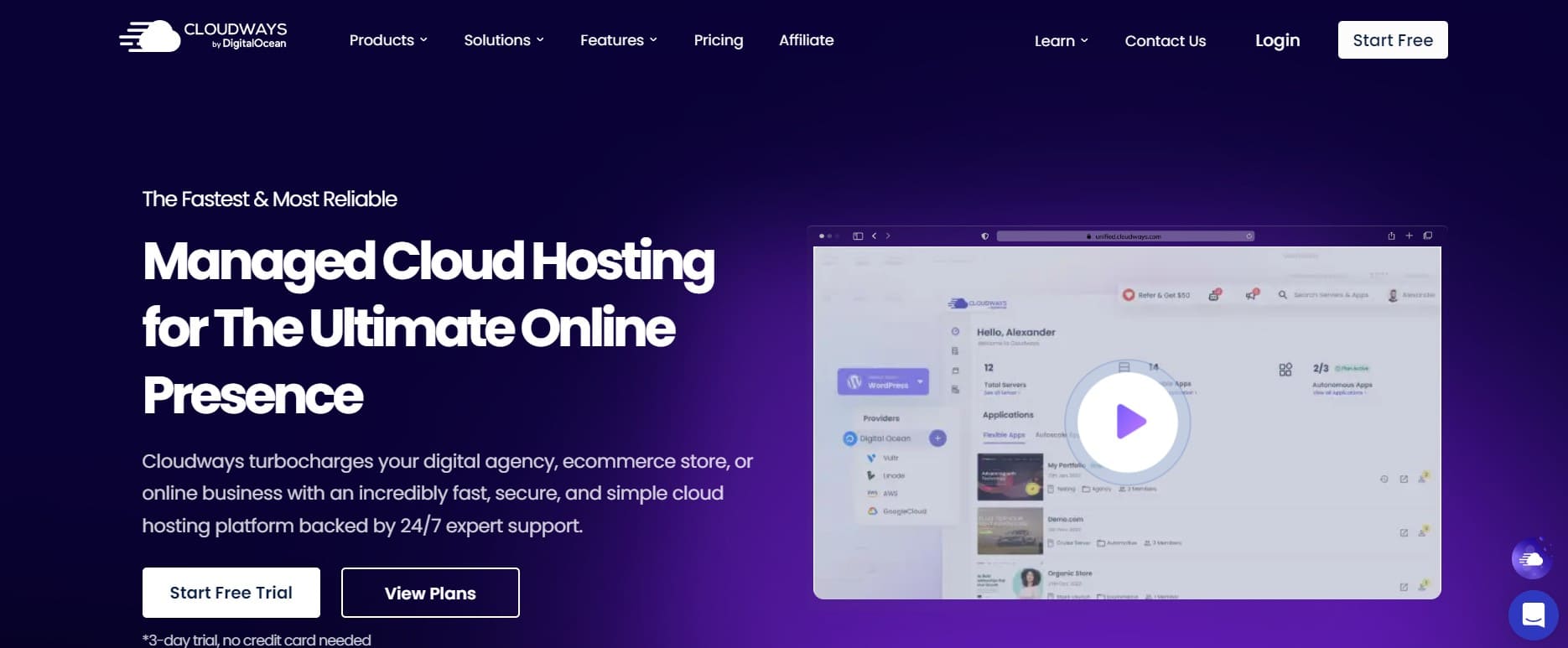 Cloudways home page
