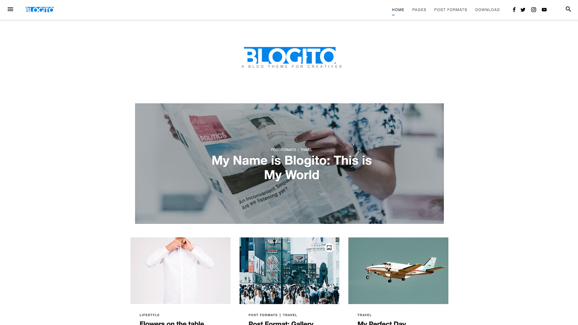 Blogito theme home page