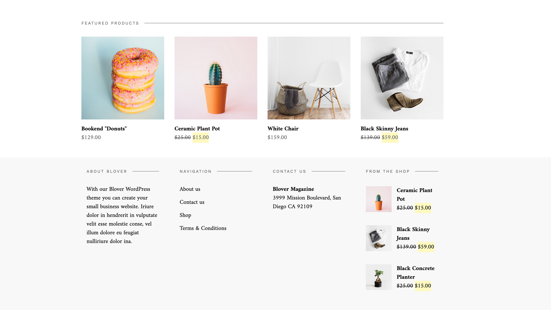 Blover theme featured products apearance