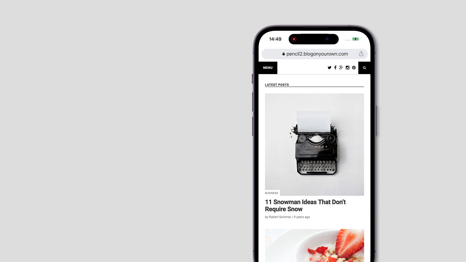 Pencil theme on mobile
